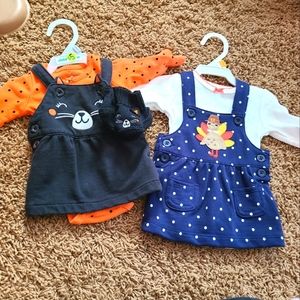 Newborn Halloween and Thanksgiving outfit